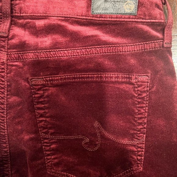 AG Adriano Goldschmied Jodi Velvet Crop High Rise Slim Fare in Burgundy NWOT 27 - Picture 14 of 15